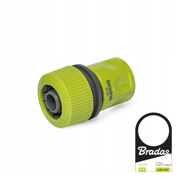 Bradas LE-S2150K 3522 - Giunto per tubo flessibile 3/4 con attacco rapido Stop Lime LINE Soft