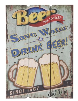 Szyld Save Water Drink Beer - MIA home