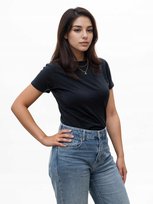 T-Shirt Bawełniany Koszulka Damska Bawełniania Czarna Urbancity Basic S inna (Inny)