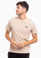 T-shirt bawełniany męski 4F 4FWSS26TTSHM4484-83S Brązowy S 4F