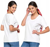 T-Shirt Damski Bawełna PREMIUM Luźna Koszulka Wygodna Dekolt V MORAJ S