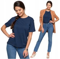 T-Shirt Damski Bawełna PREMIUM Wygodna Luźna Koszulka Gładka MORAJ L