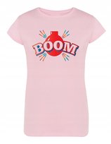 T-Shirt damski kolorowy nadruk BOOM r.XXL