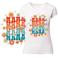 T-Shirt Damski Koszulka Nadruk Kwiecisty Wzór Mama Dzień Matki Prezent M