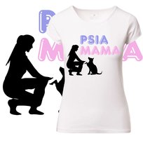 T-Shirt Damski Koszulka Nadruk Pasia Mama Pies Pupil Przyjaciel Prezent Xxl