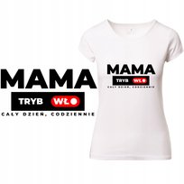 T-Shirt Damski Koszulka Nadruk Tryb Włączony Mama Dzień Matki Prezent 3Xl