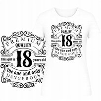T-Shirt Damski Koszulka Super Nadruk 18 Urodziny Prezent Osiemnastka 3Xl