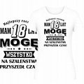 T-Shirt Damski Koszulka Super Nadruk 18 Urodziny Prezent Osiemnastka Xxl&nbsp;-&nbsp;Szumila