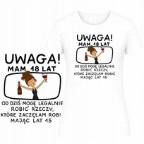 T-Shirt Damski Koszulka Super Nadruk 18 Urodziny Prezent Osiemnastka Xxl