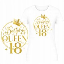 T-Shirt Damski Koszulka Super Nadruk Osiemnastka Prezent 18 Urodziny L