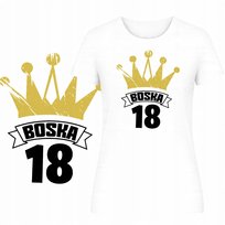 T-Shirt Damski Koszulka Super Nadruk Osiemnastka Prezent 18 Urodziny Xl