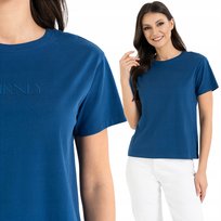 T-SHIRT DAMSKI KRÓTKI RĘKAW 100% BAWEŁNIANY MODNY NA CO DZIEŃ MORAJ 3XL NAVY