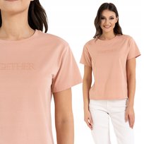 T-SHIRT DAMSKI KRÓTKI RĘKAW 100% BAWEŁNIANY MODNY NA CO DZIEŃ MORAJ L PINK