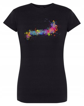 T-Shirt damski nadruk kolorowe Nutki MUZYKA r.L - Inna marka