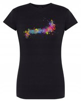 T-Shirt damski nadruk kolorowe Nutki MUZYKA r.S