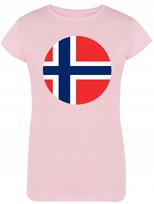 T-Shirt damski nadruk Norwegia Państwa r.XL