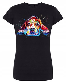 T-Shirt damski nadruk pies Beagle r.M - Inna marka