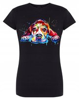 T-Shirt damski nadruk pies Beagle r.S