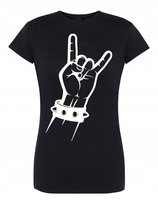 T-Shirt damski nadruk ręka znak Rock'n Roll r.XXL