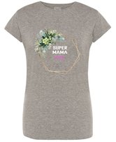 T-Shirt damski nadruk Super MAMA + Imię r.L