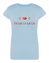 T-Shirt damski nadruk świąteczny FA LA LA r.S