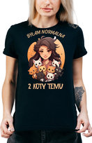 T-Shirt Damski Z Kotami Z Nadrukiem Kociara Kot Y2K Prezent R-L  A147 DonWitold