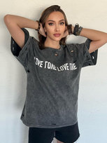 T-shirt damski z nadrukiem BONGANIR grafitowy Dstreet RY2636 Inna marka