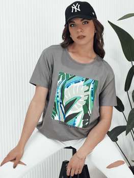 T-shirt damski z nadrukiem MUYUMBA grafitowy Dstreet RY2619-S/M - Inna marka