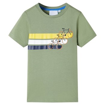 T-shirt dziecięcy rowery 116 khaki 100% bawełna - Zakito Europe