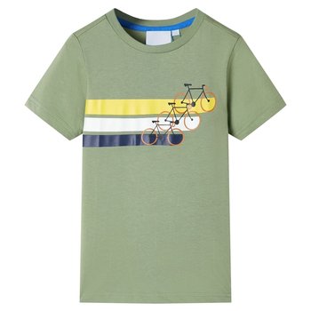 T-shirt dziecięcy Rowery i paski 92 khaki 100% baw - Zakito Europe
