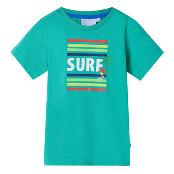 T-shirt dziecięcy SURF, zielony, 128 (7-8 lat) - Zakito Europe