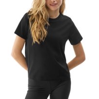 T-shirt gładki z bawełną organiczną damski 4F 4FWSS24TTSHF1360-20S Czarny