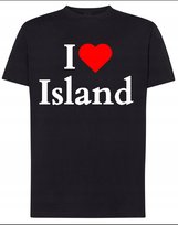 T-Shirt I Love Island Islandia Kocham Upominek r.XS