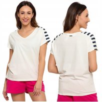 T-Shirt Koszulka Damska Bawełniana Ecru Moraj S Ecru