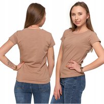 T-Shirt Koszulka Damska Bawełniana Modna Moraj S Mokka
