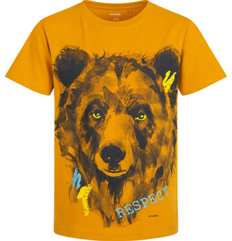 T-shirt Koszulka dziecięca chłopięca 134 Bawełna pomarańcz Niedźwiedź Endo - Endo