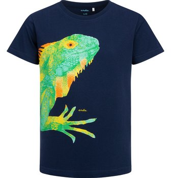 T-shirt Koszulka dziecięca chłopięca Bawełna 116 Granatowy Jaszczurka Endo - Endo