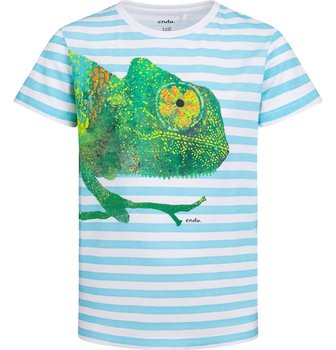 T-shirt Koszulka dziecięca chłopięca Bawełna 128 w paski Kameleon Endo - Endo