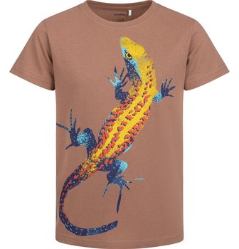 T-shirt Koszulka dziecięca chłopięca Bawełna 140 Brązowy Jaszczurka Endo - Endo