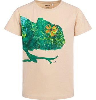 T-shirt Koszulka dziecięca chłopięca Bawełna 146 beżowy Kameleon Endo - Endo