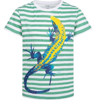 T-shirt Koszulka dziecięca chłopięca Bawełna 152 w Paski Jaszczurka Endo - Endo