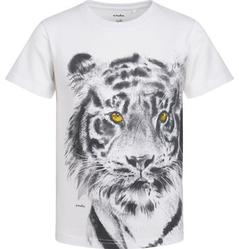 T-shirt Koszulka dziecięca chłopięca Bawełna 158  Tygrys Biały Endo - Endo