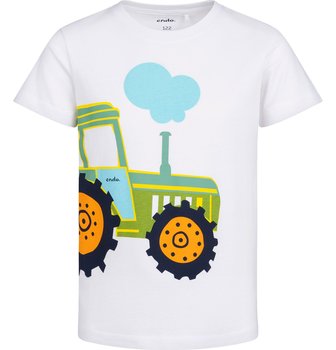T-shirt Koszulka dziecięca chłopięca Bawełna biały 110 z traktorem Endo - Endo