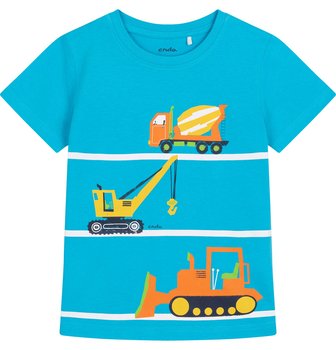 T-shirt Koszulka dziecięca chłopięca Bawełna niebieski 104 na budowie Endo - Endo