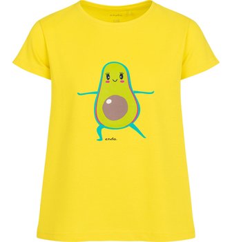 T-shirt Koszulka dziewczęca dziecięca Bawełna 128 żółty Awokado owoce Endo - Endo