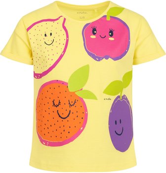 T-shirt Koszulka dziewczęca dziecięca Bawełna 158 żółty Owoce Cytrusy Endo - Endo