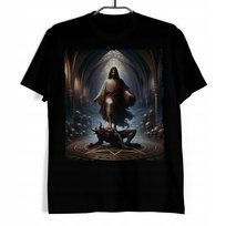 T-shirt koszulka Jesus vs Devil Lucifer Behemoth Pentagram Goth Metalhead Inna marka