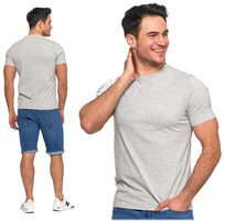 T-Shirt Koszulka Klasyczna Męska Bawełniana Krótki Rękaw Szara MORAJ L