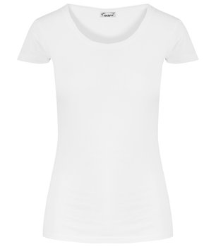 T-shirt koszulka krótki rękaw dopasowanyy krój okrągły dekolt ELIZA-XL - Agrafka
