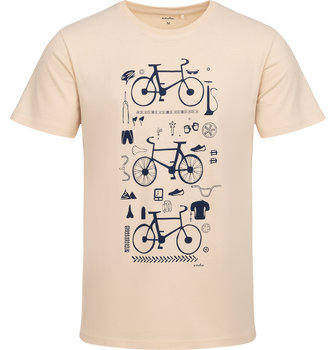 T-shirt Koszulka męska bawełna beżowy XXL z rowerami bawełniana Endo - Endo